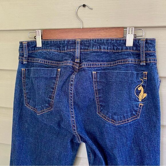 BABY PHAT vintage Y2K Dark Blue flare jeans juniors denim silver label sz 11 EUC - Picture 1 of 16